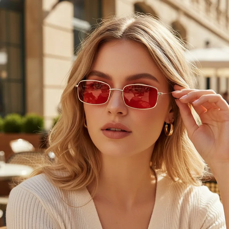 Vintage Fashion Enthusiasts - Nowe, małe, kwadratowe okulary przeciwsłoneczne dla