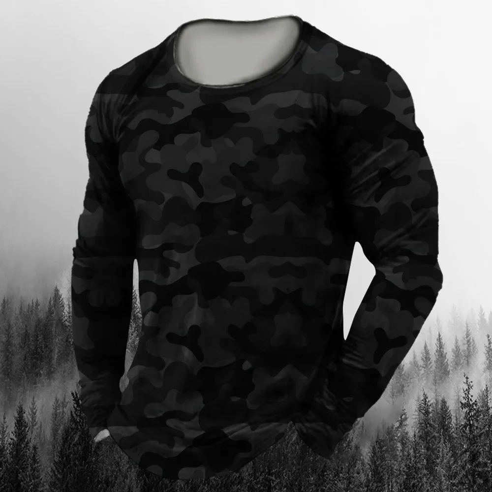 Vintage Outdoor Fashion - Męska koszulka z długim rękawem w