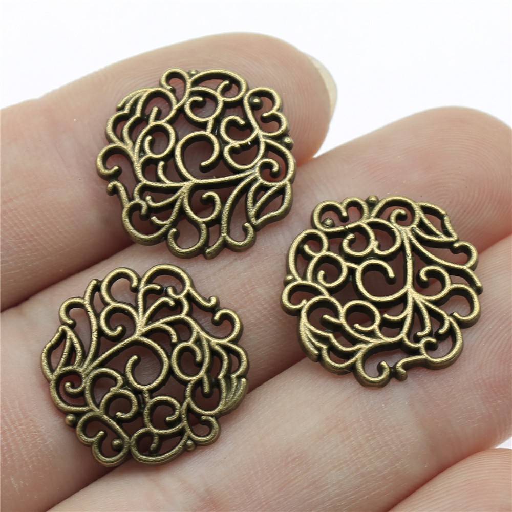 Vintage Fashion Stores - 10 szt. 18x18mm 2 Kolory Antyczne